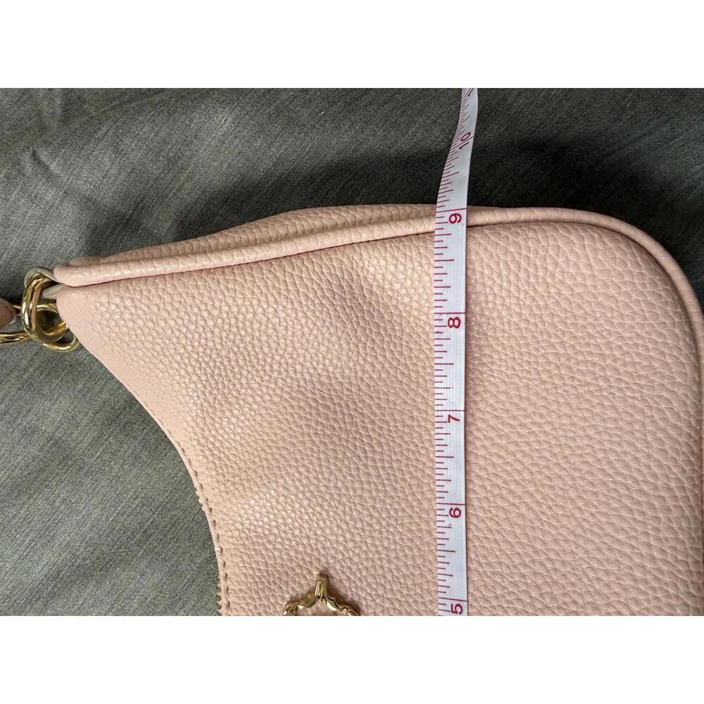 Nanette Lepore Pink & Gold Faux Zip Close Leather Compact Shoulder Bag - Picture 6 of 8